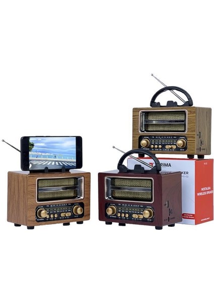 Bluetooth Hoparlör Nostaljik Radyo Speaker NS-02 Altın indirimleri