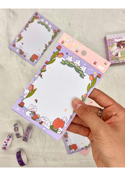 Lila Rengi Yapışkanlı Süsleme Kağıdı /etiket / Süsleme Sayfası /post It/yapışkanlı Not Kağıdı