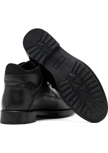 %100 Hakiki Deri Erkek Siyah Bot - Kauçuk Tabanlı ve Bağcıklı Tasarım modelleri