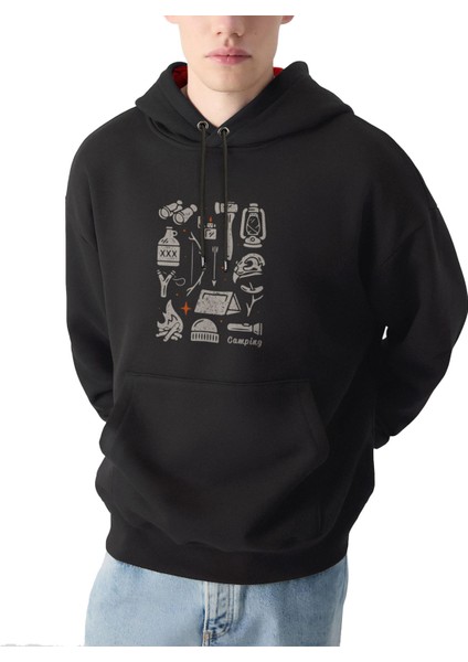 Kampçı Kapşonlu Tasarım Sweatshirt
