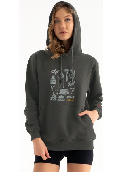 Kampçı Kapşonlu Tasarım Sweatshirt