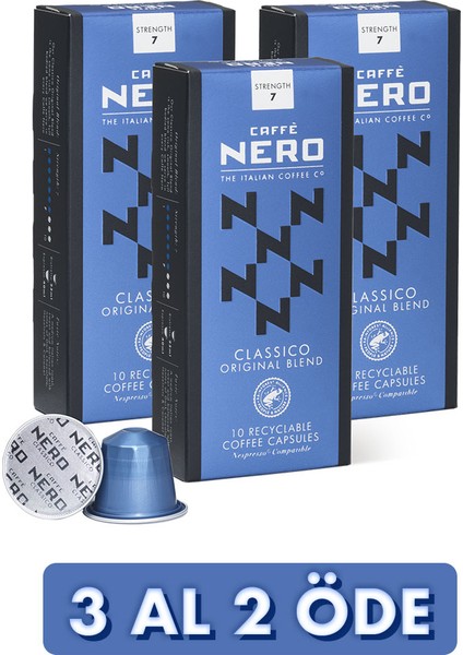 Caffe Nero Coffee Capsules Kapsül Kahve Classico Original Blend 10x5.4gr (X3 KUTU)