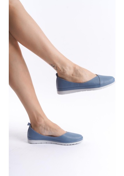 Kadın Deri Çift Renk Düz Taban Babet Tam Kalıp Slip-On Günlük Kadın Ayakkabı modelleri