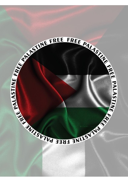 Free Palestine Özgür Filistin Sticker Set 1 Sayfa A4 3,8 cm 24 Adet