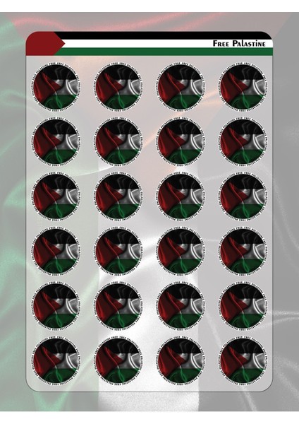 Free Palestine Özgür Filistin Sticker Set 1 Sayfa A4 3,8 cm 24 Adet fiyatları