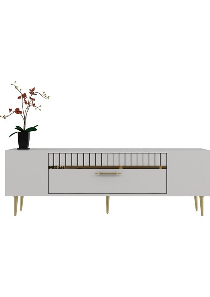 DEKOLP1DH Tv Sehpası Beyaz Altın modelleri