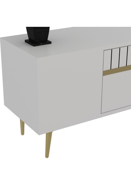 DEKOLP1DH Tv Sehpası Beyaz Altın indirimleri