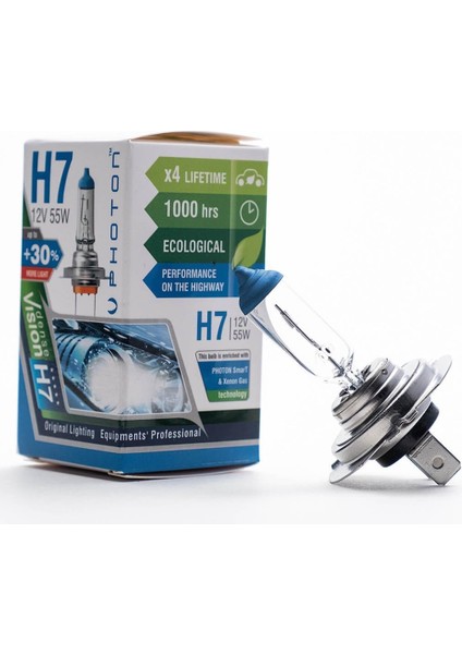 H7 12V 55W Eco +%30 Fazla Işık