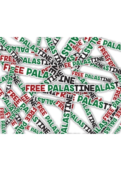Free Palestine Özgür Filistin Sticker Set 1 Sayfa A4 9x7 cm 6 Adet 26,5 cm x 3cm Yazı fiyatları