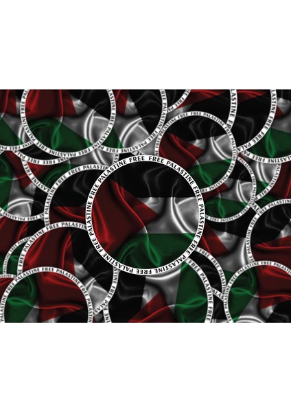 Free Palestine Özgür Filistin Sticker Set 1 Sayfa A4 8.7 cm 6 Adet