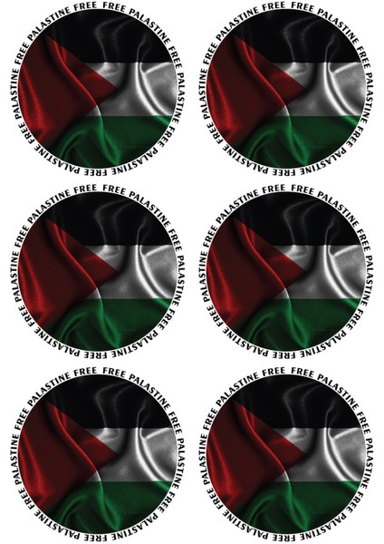 Free Palestine Özgür Filistin Sticker Set 1 Sayfa A4 8.7 cm 6 Adet fiyatları