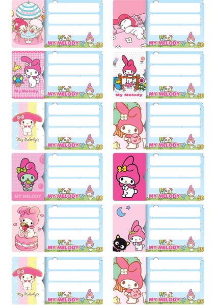 My Melody Defter Etiket Seti Sticker modelleri