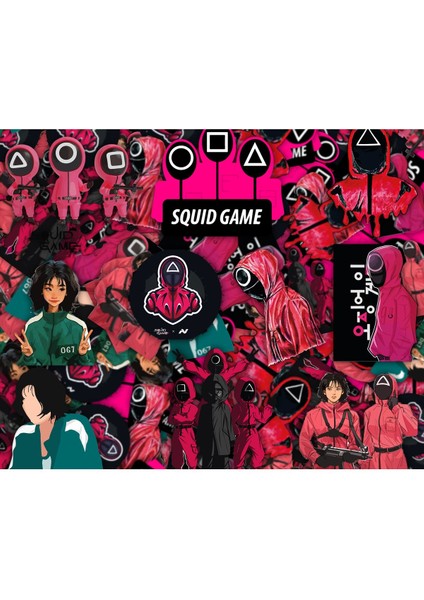 Squid Game Sticker Set 22 Adet 2 Sayfa A4 (??? ??)