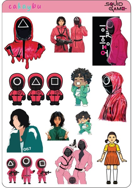 Squid Game Sticker Set 22 Adet 2 Sayfa A4 (??? ??) fiyatları