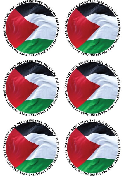 Free Palestine Özgür Filistin Sticker Set 1 Sayfa A4 8.7 cm 6 Adet fiyatları