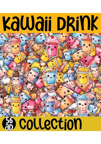 Kawaii Sea Autumn ( Sonbahar ) Temalı 1 Sayfa A4 56 Adet Sticker Set