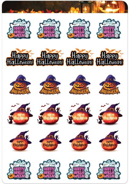 Halloween ( Cadılar Bayramı ) Hediye Paketi Sticker'ı 24 Adet 5 Farklı Model fiyatları
