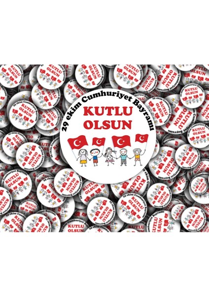 29 Ekim Cumhuriyet Bayramı Etiket Öğrenciler Için 3,5 cm 35 Adet 1 Sayfa