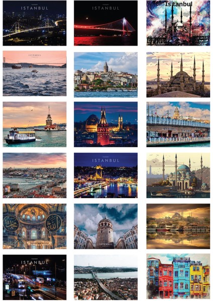 Istanbul Sticker Set 4 Sayfa A4 64 Adet 5x4 cm fiyatları