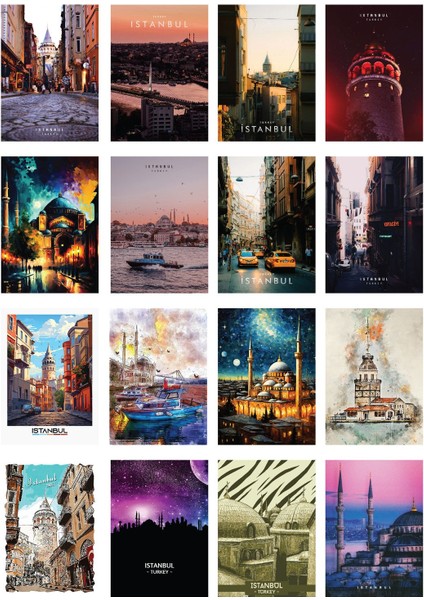 Istanbul Sticker Set 4 Sayfa A4 64 Adet 5x4 cm fırsatları