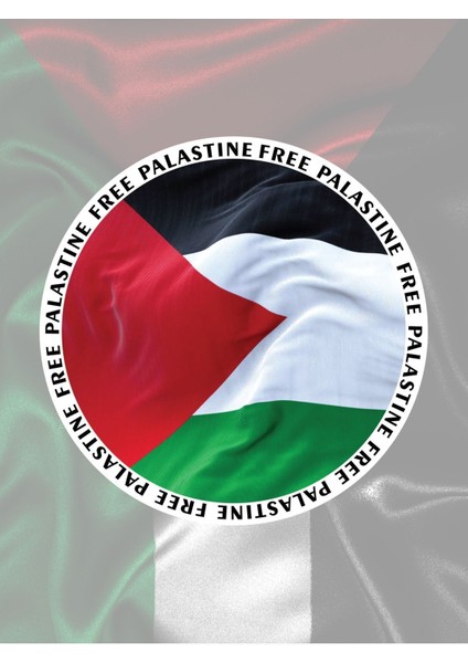 Free Palestine Özgür Filistin Sticker Set 1 Sayfa A4 3,8 cm 24 Adet