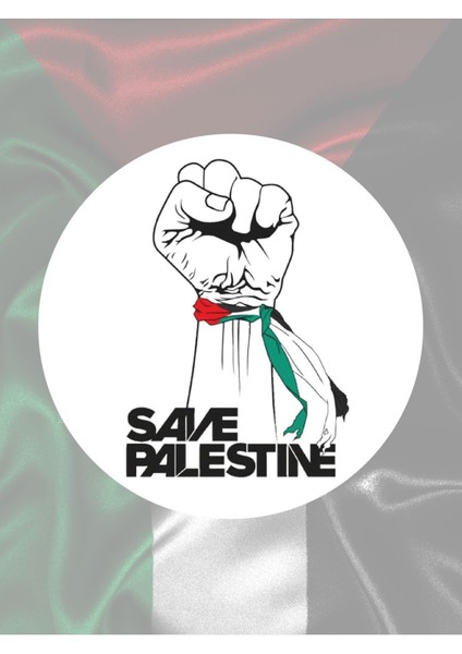 Free Palestine Özgür Filistin Sticker Set 1 Sayfa A4 3,8 cm 24 Adet