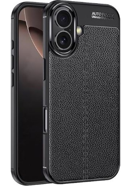 iPhone 16 Kılıf Niss Deri Desen Silikon