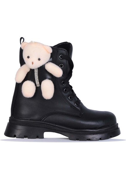 Moda Ayakkabı 746 Enissa Siyah Cilt Kız Çocuk Bot Ayakkabı modelleri