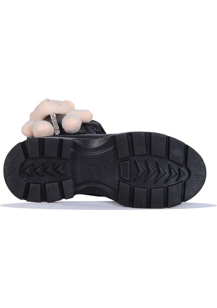 Moda Ayakkabı 746 Enissa Siyah Cilt Kız Çocuk Bot Ayakkabı indirimleri