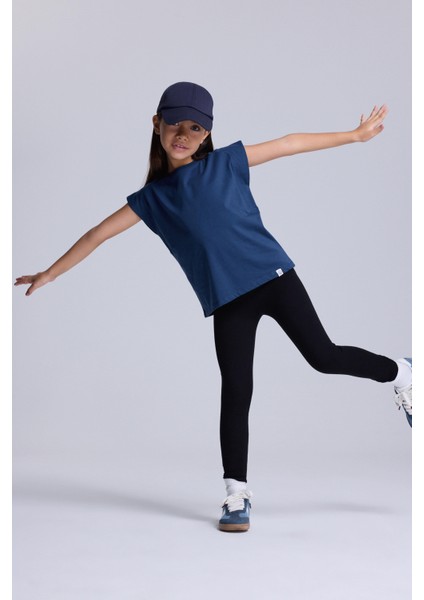 (Kids Girl) Kısa Kol Boxy Organik Pamuk Tshirt