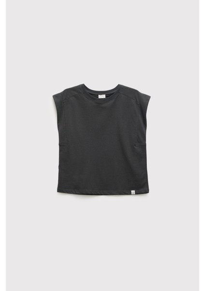 (Kids Girl) Kısa Kol Boxy Organik Pamuk Tshirt modelleri