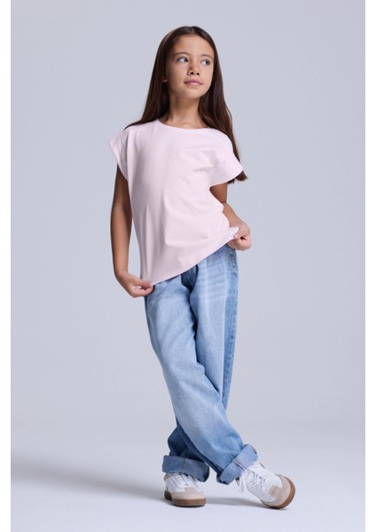 (Kids Girl) Kısa Kol Boxy Tshirt