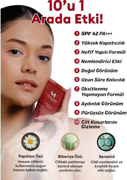 Mükemmel Kapatıcılık Sunan Çok Fonksiyonlu  M Perfect Cover BB Cream Ex SPF42/PA+++ No.27 (50ml)