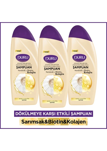 Sarımsak&Biotin& Dökülmeye Karşı Etkili Şampuan 3x500 Ml