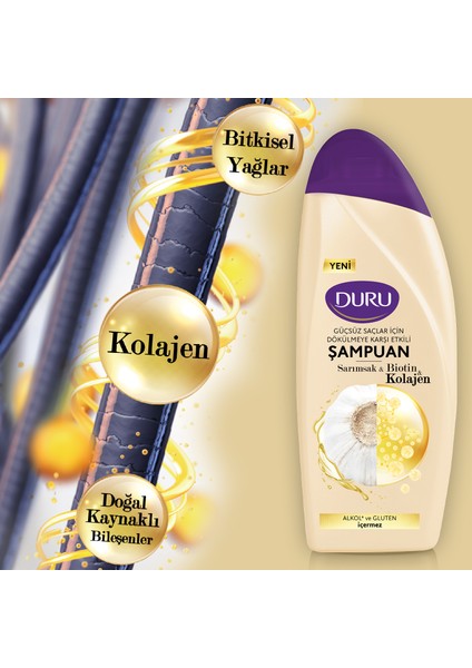 Sarımsak&Biotin& Dökülmeye Karşı Etkili Şampuan 3x500 Ml