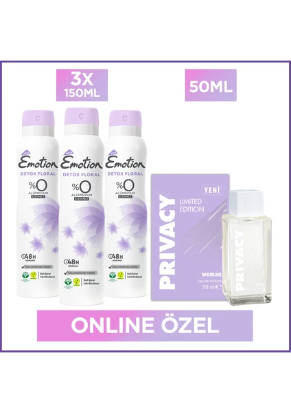 Women Limited Edition Edt Kadın Parfüm 50Ml & Emotion Detox Floral Dedodorant 3X150ML