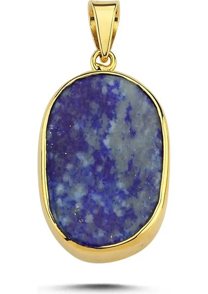 6,5ct Lapis Lazuli Doğal Taş Kolye Ucu - 14 Ayar Altın Kolye Ucu