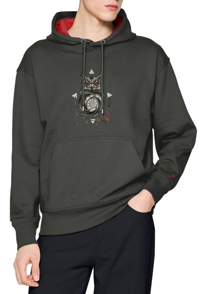Baykuş ve Zaman Tasarım Kapşonlu Sweatshirt, Tasarım Sweatshirt Hoodie