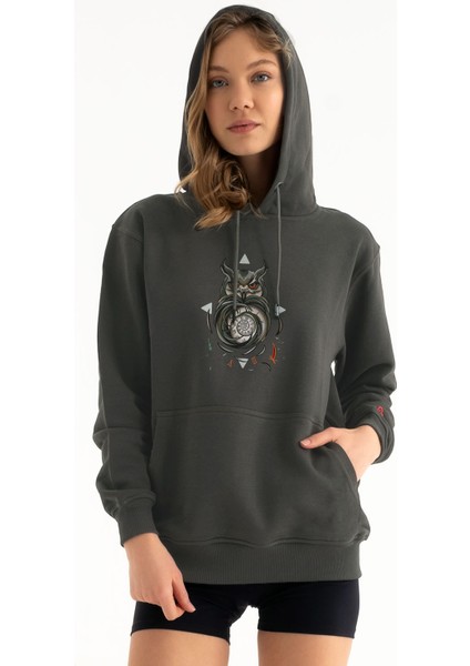 Baykuş ve Zaman Tasarım Kapşonlu Sweatshirt, Tasarım Sweatshirt Hoodie