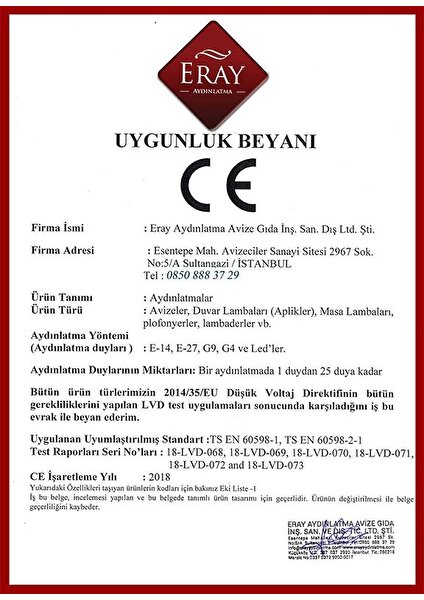 Eray Aydınlatma 9192-1A Powerled Tekli Avize