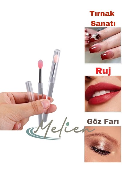1 Adet Dudak Boyama ve 1 Adet Üçgen Göz Altı Yüz Kontür Makyaj Süngeri Kozmetik Fondöten Seti