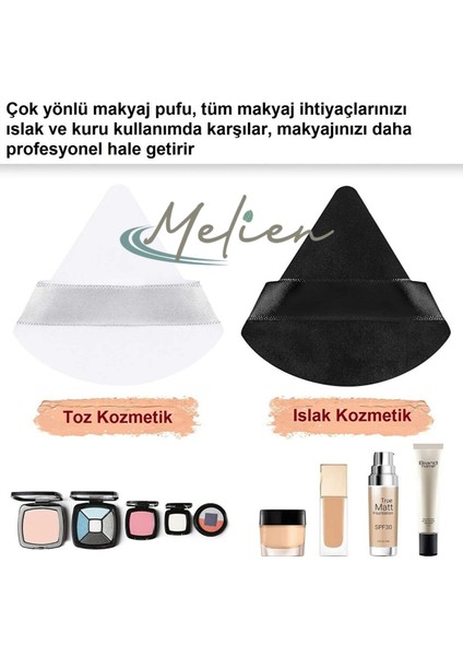 1 Adet Dudak Boyama ve 1 Adet Üçgen Göz Altı Yüz Kontür Makyaj Süngeri Kozmetik Fondöten Seti
