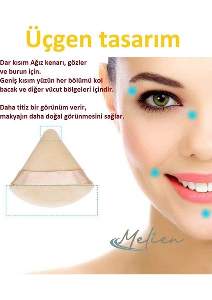 1 Adet Dudak Boyama ve 1 Adet Üçgen Göz Altı Yüz Kontür Makyaj Süngeri Kozmetik Fondöten Seti