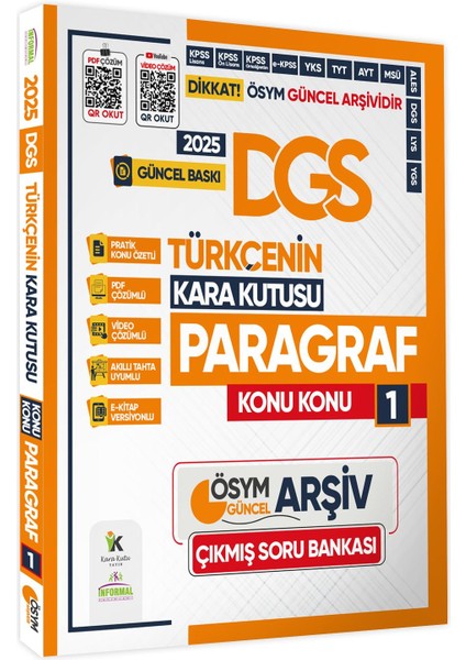 2025 DGS Kara Kutu ÖSYM Sözel Çıkmış Soru Bankası 5’li Altın Paket Set