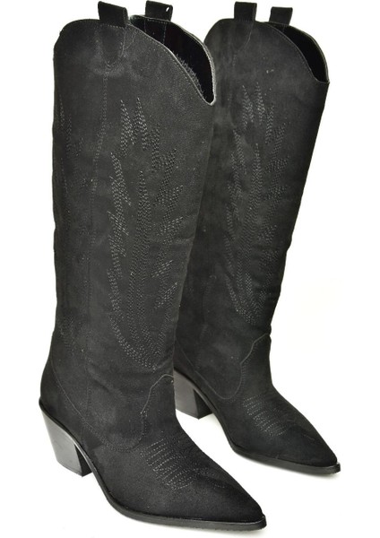 Kadın Süet Kovboy Çizme 6 cm Topuk Yüksekliği modelleri