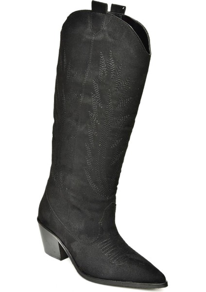 Kadın Süet Kovboy Çizme 6 cm Topuk Yüksekliği indirimleri