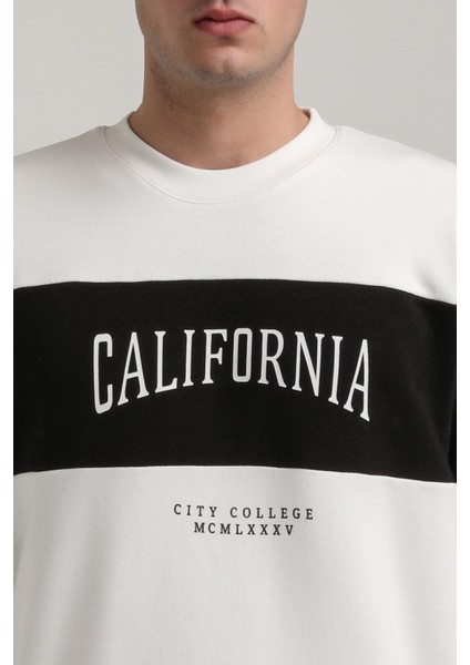 Bisiklet Yaka Ekru Slim Fit Sweatshirt 24FWM60203 modelleri