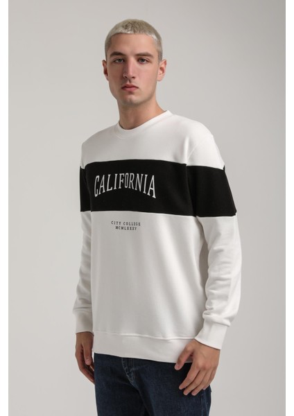 Bisiklet Yaka Ekru Slim Fit Sweatshirt 24FWM60203 indirimleri