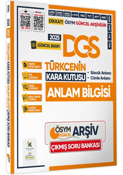 2025 DGS Türkçenin Kara Kutusu Ösym Çıkmış Soru Bankası 4lü Set Konu Özetli Video/pdf Çözümlü fırsatları