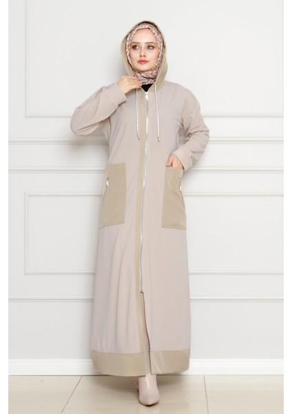 Torba Cep Kapüşonlu Kap-Bej modelleri